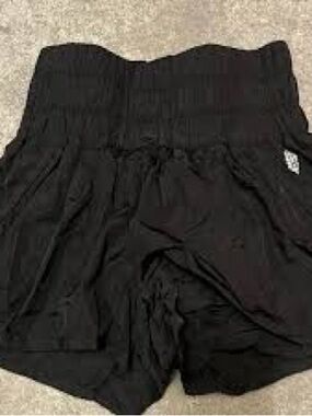 Free people movement Black Smocked Waist Shorts